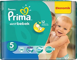 Prima Aktif 5 Numara Junior 36'lı Bebek Bezi