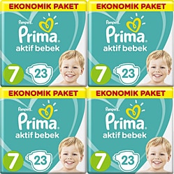 Prima Aktif 7 Numara XX Large 23'lü 4 Adet Bebek Bezi