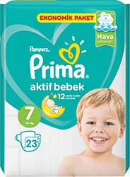 Prima Aktif 7 Numara XX Large 23'lü Bebek Bezi