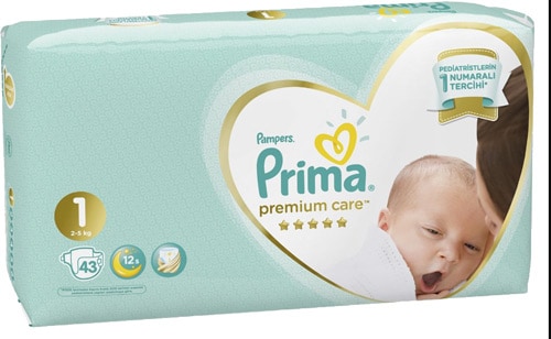 Prima Premium Care 1 Numara Yenidoğan 43'lü Bebek Bezi
