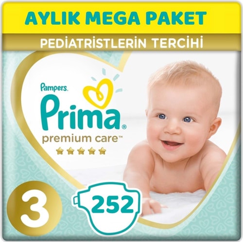 Prima Premium Care 3 Numara Midi 252'li Bebek Bezi