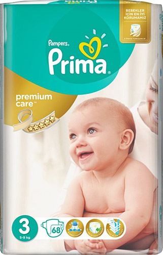 Prima Premium Care 3 Numara Midi 68 Adet Bebek Bezi