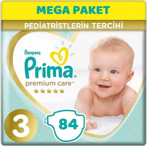 Prima Premium Care 3 Numara Midi 84'lü Bebek Bezi