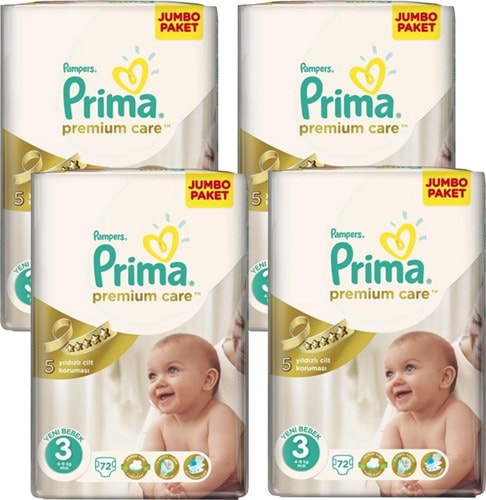Prima Premium Care 3 Numara Midi 96'lı 3 Paket Bebek Bezi