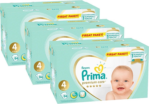 Prima Bebek Bezi Premium Care 4 Beden Maxi Firsat Paketi 94 Adet Fiyati Ilke Bebe