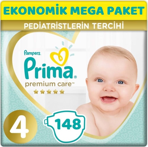 Prima Premium Care 4 Numara Maxi 148'li Bebek Bezi