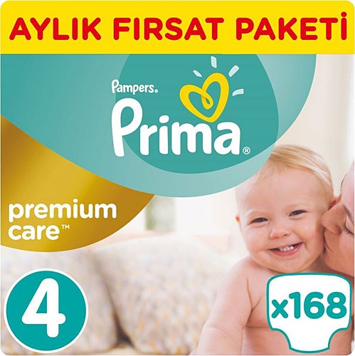 Prima Premium Care 4 Numara Maxi 168'li Bebek Bezi