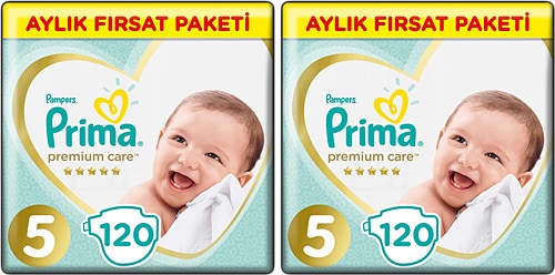 Prima Premium Care 5 Numara Junior 120'li 2 Paket Bebek Bezi