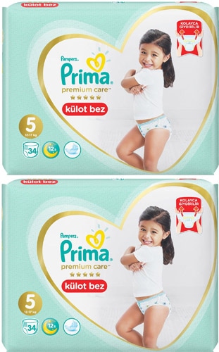 Prima Premium Care 5 Numara Junior 34 Adet 2'li Paket Külot Bez