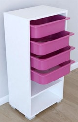 Remaks 4 Sepetli Çok Amaçlı Pembe Oyuncak Dolabı