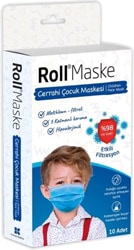 Roll 3 Katlı Meltblown Telli 10'lu Cerrahi Erkek Çocuk Maskesi