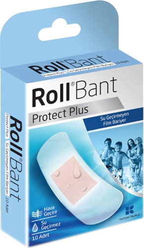 Roll Bant Protect Plus 10'lu Su Geçirmeyen Film Yara Bandı