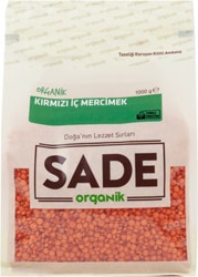 Sade Organik 1 kg Kırmızı Mercimek