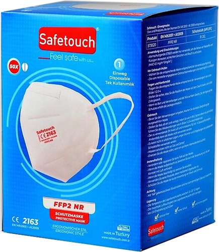 Safetouch KN95 FFP2 Ultrasonik 4 Katlı 50'li Maske