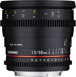 Samyang 50mm T1.5 VDSLR AS UMC Full Frame Cine Lens Sony