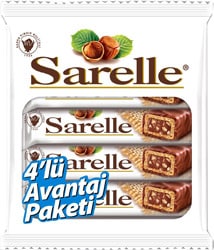 Sarelle Sütlü Çikolata Kaplamalı Fındıklı Gofret 33 gr 4'lü