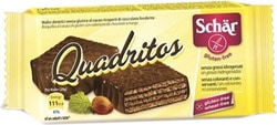 Schar Quadritos Glutensiz Bitter Çikolata Kaplı Kakaolu 20 gr 2'li Gofret