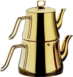 Sıla Piramit Tam Gold Çaydanlık