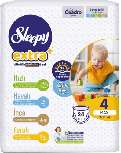 Sleepy Extra Günlük Aktivite 4 Numara Maxi 24'lü Külot Bez