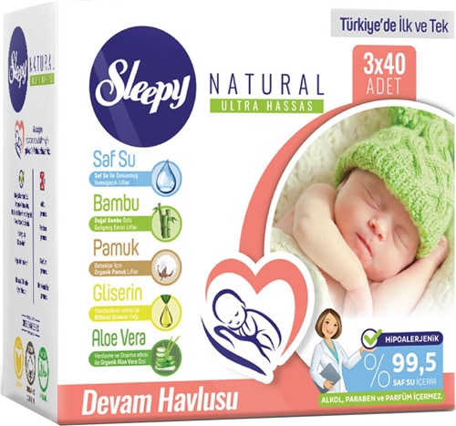 Sleepy Natural Devam Havlusu 40 Yaprak 3 Lu Paket Islak Mendil Fiyatlari Ozellikleri Ve Yorumlari En Ucuzu Akakce
