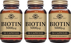 Solgar Biotin 5000 mg 50 Kapsül 3'lü