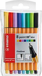 Stabilo Point 88 Mini Askılı 8'li Keçeli Kalem
