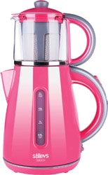 Stilevs CM-16 Çays Pembe 1500 W Cam Demlikli Çay Makinesi