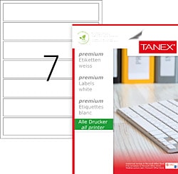 Tanex TW-2007 200x37 mm A4 Lazer Etiket