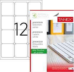 Tanex TW-2012 63.5x72 mm A4 Lazer Etiket