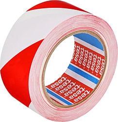 Tesa 60760 50 mm x 33 m Kırmızı Beyaz Yer İşaretleme Bandı