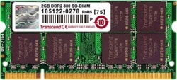 Transcend 2 GB 800 MHz DDR2 CL6 SODIMM JM800QSU-2G Ram