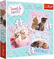 Trefl 34809 Sweet Kittens 3'lü 20+36+50 Parça Yapboz