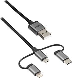 Trust 22693 1 m 3in1 Lightning/Micro USB/Type-C Şarj Kablosu