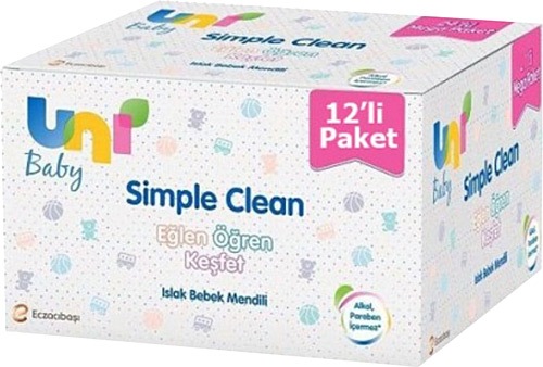 Uni Baby Simple Clean Eglen Ogren Kesfet 72 Yaprak 12 Li Paket Islak Mendil Fiyatlari Ozellikleri Ve Yorumlari En Ucuzu Akakce