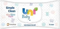 Uni Baby Simple Clean Eğlen Öğren Keşfet 72 Yaprak Islak Mendil