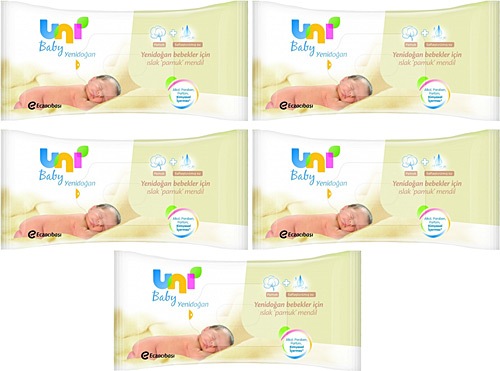 Uni Baby Yenidogan 40 Yaprak 5 Li Paket Islak Mendil Fiyatlari Ozellikleri Ve Yorumlari En Ucuzu Akakce