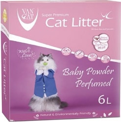 Vancat Bebek Pudralı İnce Taneli 6 lt Bentonit Kedi Kumu
