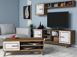 Variant Ayla Ceviz-Beyaz TV Ünitesi ve Orta Sehpa Takımı