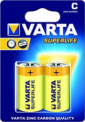 Varta Superlife 2'li Çinko C Orta Pil