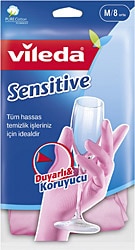 Vileda Sensitive Candy Pink Orta Boy 2'li Paket Temizlik Eldiveni