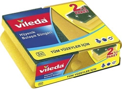 Vileda Yeşil Oluklu Hijyenik 2'li Bulaşık Süngeri