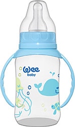 Wee Baby 744 Klasik Kulplu PP Biberon 150 ml Mavi