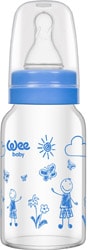 Wee Baby 770 Isıya Dayanıklı Cam Biberon 120 ml Mavi