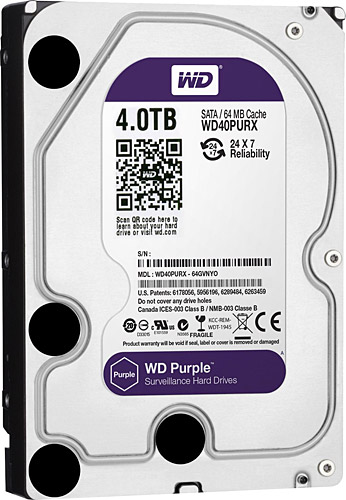 Western Digital 3.5" 4 TB Purple WD40PURX SATA 3.0 IntelliPower Hard Disk