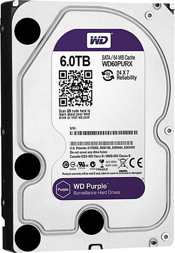 Western Digital 3.5" 6 TB Purple WD60PURX SATA 3.0 5400 RPM Hard Disk