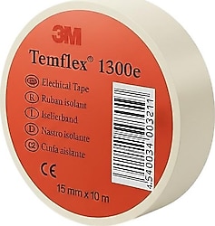 3M Temflex 1300E PVC İzole Beyaz Elektrik Bandı