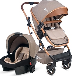 4 Baby Smart Gold Travel Sistem Bebek Arabası Kahve