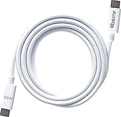 4Berry ECO CC 2 m Beyaz Type-C to Type-C Hızlı Şarj Kablosu