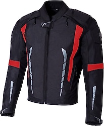 4Riders Gama 4 Mevsim Erkek Siyah-Kırmızı Motosiklet Montu
