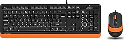 A4 Tech F1010 Siyah-Turuncu Kablolu Klavye Mouse Seti